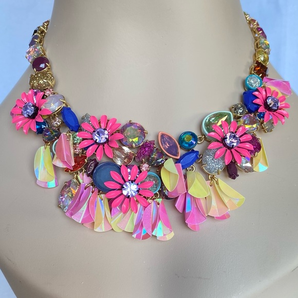 J. Crew Jewelry - J. Crew Crystal Flower Statement Necklace
